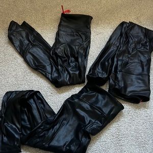 Spanx faux leather leggings - 3 pairs size petite medium